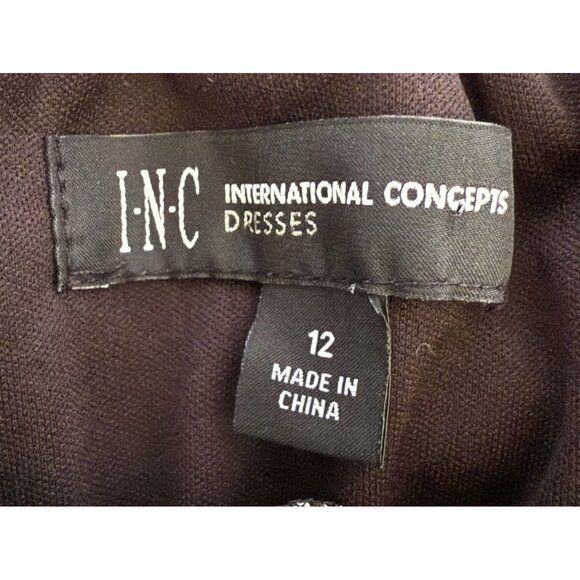 INC International Concepts Black Silver Off-Shoulder Embroidered Maxi Dress  12 - Picture 5 of 7